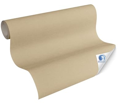 Livingwalls Wallpaper DESIGNDROP - Non-Woven Solid Colour Wallpaper in Brown, Cream - 10,05m x 0,53m - Plain for Various Rooms - 785754