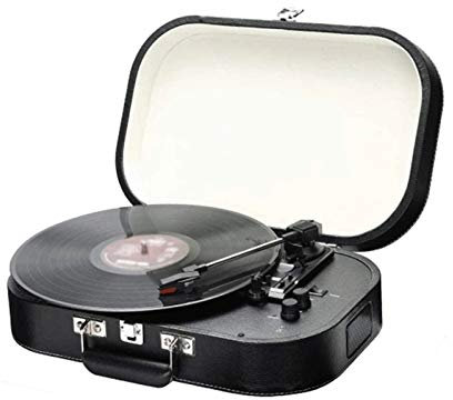 MRKU Tourne-Disque rétro Portable, Tourne-Disque Vinyle Bluetooth Vintage Tourne-Disque Portable 3 Vitesses avec Haut-parleurs intégrés Prend en Charge la Sortie RCA