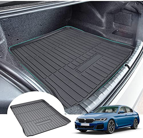LXBSXY Maßgeschneidert Gummimatte Kofferraumwanne für BMW 5 Serie G30 G38 2017-2020 2021 2022,Anti Rutsch Matte Auto,Schutzmatte schwarz,Kofferraummatte Zubehör