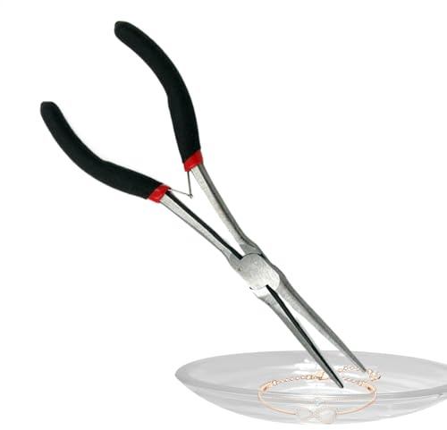 Pinza a becco lungo, pinza con punta lunga, pinza piccola con ampia portata – pinza per la creazione di gioielli per spazi ristretti, pinze a becco lungo 6 pollici, pinza ad angolo retto