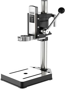 Hand Drill Press Stand, Benchtop Drill Press Workbench, Adjustable Punch Stand, Repair Tool with Aluminum Alloy Base, Integrating Drilling, Grinding and Cutting Functions in One