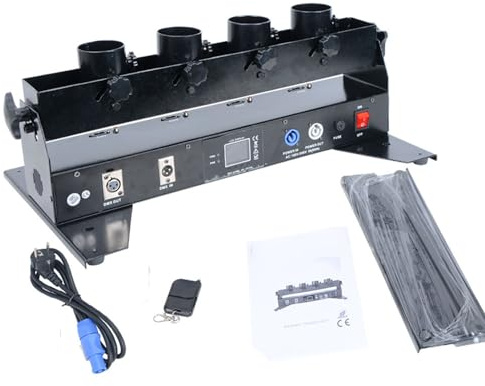 4-Schuss-Konfettiwerfer, Streamer-Kanone, Konfettimaschine, DMX-Fernbedienung, elektrische Papier-Konfettikanone für Hochzeits-Disco-Show-Club-Bühnenparty