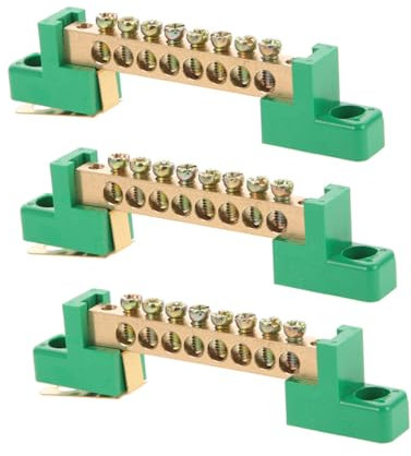 Homoyoyo 3pezzi Connettore Morsettiera Fissa in Rame Blocco Elettrico Per Morsettiera Fissa Ponticello Per Connessioni Blocco Collegamento Elettrico