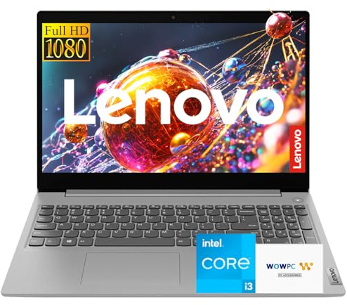 Lenovo Ideapad Business Laptop w/Microsoft Office 365 per Web, CPU Intel Potente i3 (fino a 4,1 GHz), display FHD IPS da 15,6, 8 GB di RAM, SSD 256B, lettore di schede SD, HDMI, Windows 11, WOWPC