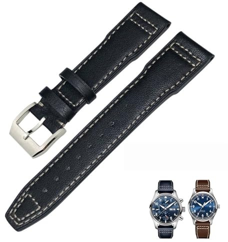 IRFKR 20 mm 21 mm 22 mm Echtleder-Armband passend für IWC Fliegeruhr IW3777 PORTOFINO Mark 18 Schwarz Blau Braun Armband Herren