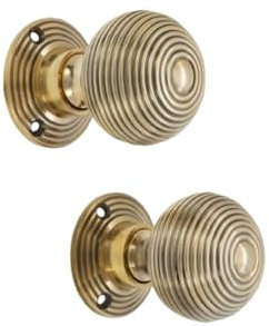 Infinity Decor Türknauf-Set, Vintage-Stil, antikes Messing, Bienenstock, 50 mm, Türgriffe, geeignet für Innen- und Außentüren, 1 Paar