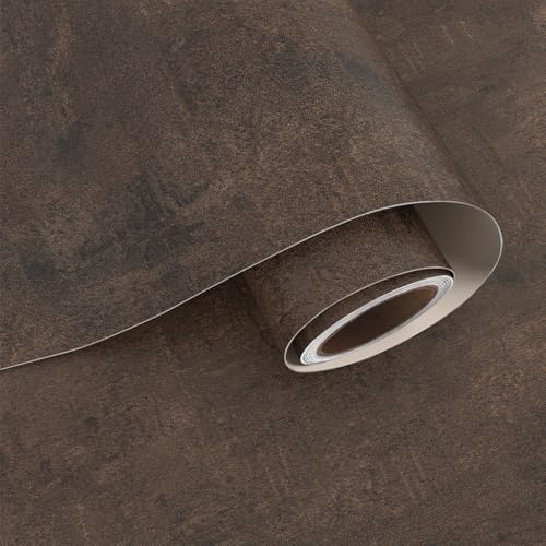 VaryPaper Tapete Selbstklebend Betonoptik Dunkelbraun Industrieller Stil 40cmx200cm Möbelfolie Betonoptik Schrankfolie Regal Folie Arbeitsplatte Küche Klebefolie Badezimmer Wasserfest Flur Garage