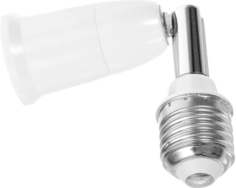 BAZEITFLOW Prolunga Flessibile Testa Snodata 360 Gradi in ABS per Lampadine LED Adattatore Portalampada E27 a E27 e Ambiente Officina
