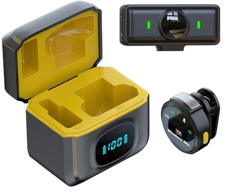 Mihauuke Microfono Mini,Microfono A Clip Magnetica | Spilla Con Autonomia 12 Ore Cancellazione Rumore Per Video Social Live Canto Registrazione