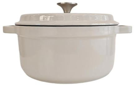 Pentola Smaltata Per Minestra Serie classica da 24 cm di pentole, in ghisa, for il pane, forni, fornelli a gas, a induzione, ecc(Grey)