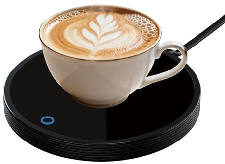 Chauffe Tasse à Café Chauffe-Tasse Électrique 55 °C Température Constante, 2 Niveaux de Température, Arrêt Intelligent Tasses Chauffante Pratique pour Le Bureau Café, Lait, Chaud, Cacao