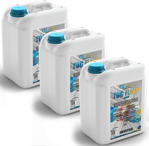 GiDeli Fluido de niebla 3 x 10 l – Máquina de niebla líquida, niebla media, líquido de niebla para interior y exterior – densidad fina para espectáculos y efectos de iluminación