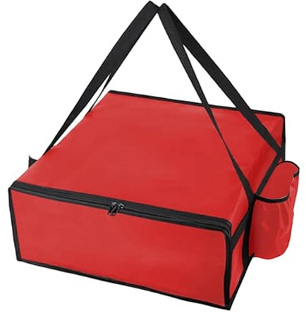 Gcljlmy Sac de livraison de pizza isolé pour la restauration à la maison, grande capacité, pique-nique, étanche, sac de livraison alimentaire isolé (rouge S)