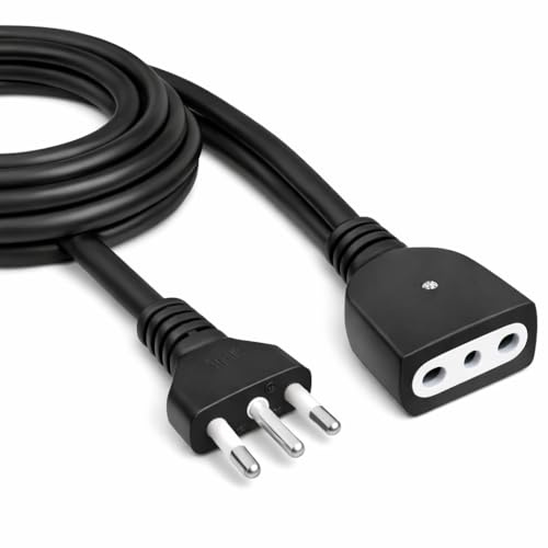 Prolunga Elettrica 10M con Spina 10A e Presa 10A | Cavo Extra Resistente per Uso Domestico e Professionale (Nera)