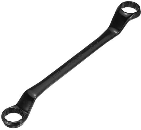 QUARKZMAN 45 Grad Versatz Doppelringschlüssel 34mm x 36mm Metrisch 12 Punkt Chrom Vanadium Stahl Doppelringschlüssel Langlebiger Industrieller Torx Ringschlüssel Reparaturwerkzeug Schwarz