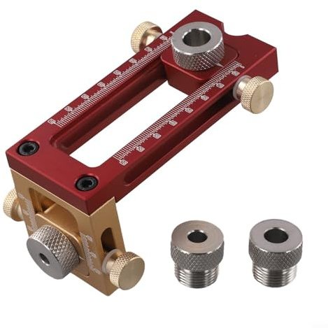ZYNCUE Dima di tassello per trapano per localizzatore di viti per armadietti da letto, strumento di perforazione 2 in 1 per la lavorazione del legno con maniche in acciaio inossidabile