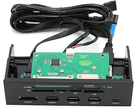 Bewinner Estación de Acoplamiento de 5,25 Pulgadas y 3,5 Pulgadas con Tipo C (10 Gbps) y USB 3.0 , ESATA, Lector de Tarjetas Múltiples, Conexión en Caliente, No Necesita Controlador, Bahía de