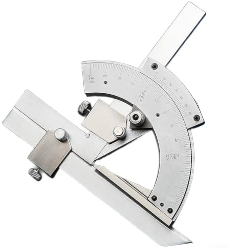Sumsoctober Goniometro in acciaio inox, con scala incisa di precisione, da 0 a 320 gradi, strumento di misurazione per ingegneria, carpenteria, officina di lavorazione dei metalli (A)