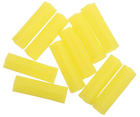 DEARMAMY 20 Pezzi Kit Cuticole Unghie 10 Coppie di Manicotti in Silicone Giallo, Design Ergonomico e Protezione Migliorata, per Saloni e Riunioni di Famiglia