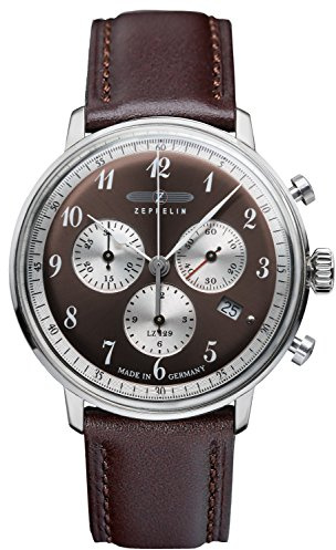 Zeppelin Herren-Armbanduhr XL LZ 129 Hindenburg Chronograph Quarz Leder 70865