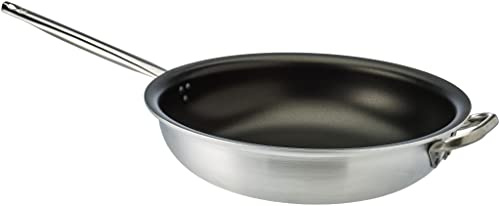 Pentole Agnelli ALSA2111BMS36 Padella Svasata Alta Antiaderente Spessore 5 Millimetri per Mantecare Salta Pasta E Riso con Manico Inox, Diametro 36 cm
