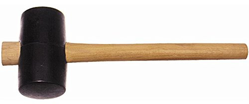 STUBAI Gummihammer mit Stiel schwarz 90 mm | Kopf aus harter Gummimischung für kontrollierte Schläge | Eschenholzstiel ergonomisch geformt | ideal für Fliesen, Pflaster, Ziegel & Camping