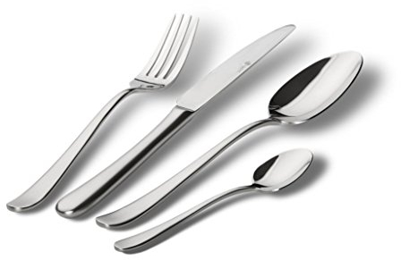 Paul Wirths BLUES Besteckset 12 Personen | harmonische Designformen für besondere Eleganz | Besteck Set 12 Personen aus 18/10 Edelstahl satiniert | spülmaschinenfest | Essbesteck 68-teilig