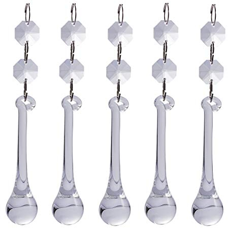 Long Sheng Lustre prismes Gouttes Goutte Perle brins Rideau Attrape-Soleil DIY Chandelier Lampe de Pièces pour Home Office Décoration de Fête de Mariage Lot DE 5