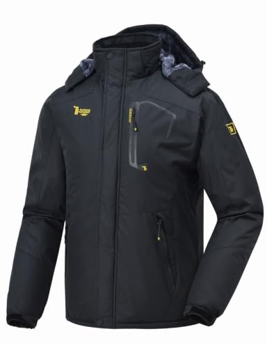 donhobo Skijacke Herren Winterjacke Wasserdicht Atmungsaktiv Softshelljacke | Winddicht Warme Fleece-Futter Funktionsjacke Verdickt Jacke Outdoor Wanderjacke Snowboardjacke mit Abnehmbare Kapuze