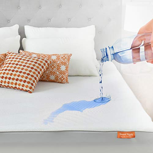 Sweetnight - Coprimaterasso per Letto, 100% Coprimaterasso Impermeabile, OEKO - TEX 100 in Bambù Cotone, Trapuntato, Angoli Extra Profondi da 40 cm, Traspirante, 90 x 190 cm