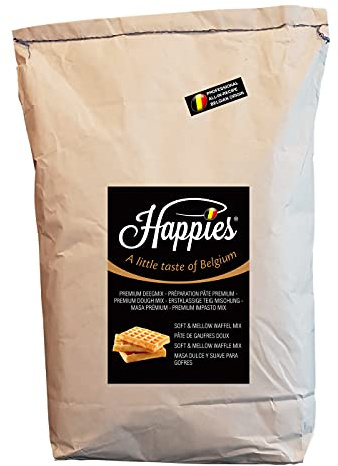 Happies - Mélange patissier au goût de vanille pour un usage professionnel. Pâte à gaufres pour gaufres à la vanille, cuire des gaufres délicieuses en un rien de temps - il suffit d'ajouter de l'eau