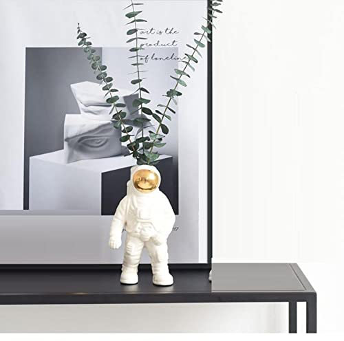 YQLKD Figurinevase De Statue De Jardin De Décoration Moderne De Support De Fleur D'Astronaute en Céramique