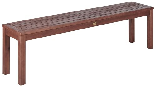 Beliani Moderne Gartenbank Eukalyptusholz Dunkelbraun rechteckig 160cm Rustikal Tuscania