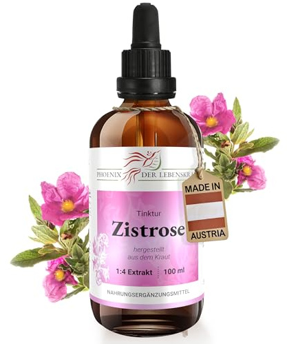 Zistrose Tinktur, 100 ml, Cistus incanus Tropfen (1:4 Extrakt), Premium Qualität, Hergestellt in Österreich, Nahrungsergänzungsmittel, Cistrose, Vegan