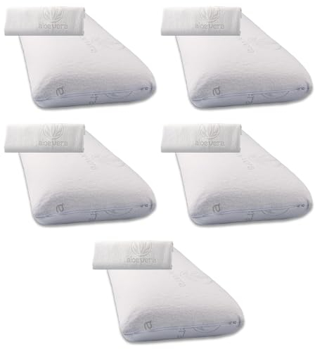 aqua-textil Toledo Viscokissen Set 5X 70x36x15 cm Viskose Nackenkissen orthopädisches Kissen Gelschaum Kopfkissen