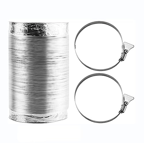 Tuyau Ventilation Tuyau D'Evacuation Flexible Conduit D’Air Pour Climatisation Sèche-linge Hotte Aspirante Ventilateur Avec 2 Colliers De Serrage En Acier Ø 80/100/110/120/150/160/170/180/200mm ( Colo