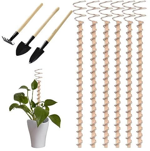 6 Stück Elektrokultur-Pflanzenstäbe, Elektrokultur-Kupfer-Gartenantenne, 12 Zoll Lange, Mit Holz Umwickelte Pflanzenstäbe Für Zimmerpflanzen, Pflanzenstützstäbe, Naturholzpfähle, Pfähle Für Den Garten