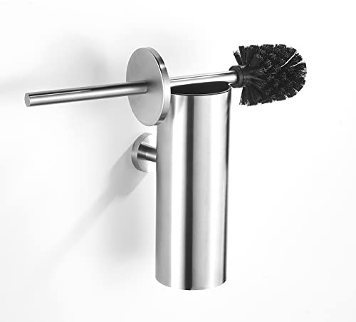 Farcetor Toilettenbürste Wc-Bürste klobürste Und Halter Wandmontage klobürstenhalter Toilettenbürstenhalter Badezimmer Gebürsteter Nickel
