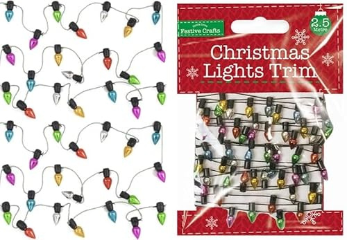 SKYTE® 2M Christmas Lights Trim - Tiny Fairy Faux Xmas Lights Garland Craft Trim Elf Prop - Multi-Colour - one Size