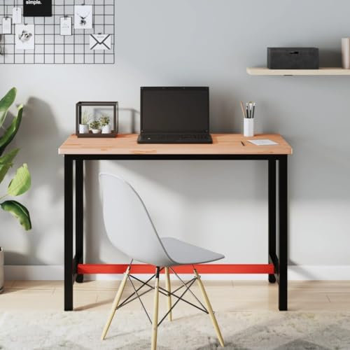 Festnight Werktisch Metall Holz-Arbeitsplatte Werkbank mit Holzplatte Arbeitsbank Arbeitstisch Werkstatt Metallgestell Workbench Werkstatttisch Werkzeugbank Packtisch 115x55x81,5 cm