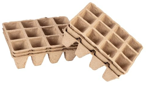 Pots de semis de tourbe pour semis (3x4 trous) 16x12x4.5cm 5 pièces