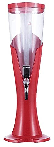 Dispensador de cerveza, barril de cerveza, torre de cerveza, dispensador de bebidas con cámara de hielo extraíble, tubo de hielo, 3 litros, perfecto para fiestas, uso en bares en casa