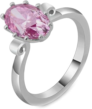 Epinki Echt Gold Schmuck, 14 Karat Weiß Gold 585 Ringe, Solitär Hochzeitsband mit Oval 2ct Moissanit Rose, 18K Gold Eheringe Freundschaftsringe Gr.56 (17.8)