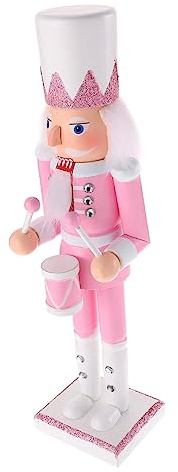 Cabilock Adorno Navideño De Cascanueces De Madera Rosa 30 Cm Soldado Decorativo para Mesa Decoración del Hogar Navidad