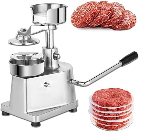 Eastnmythet Burger Patty Maker 4inch 5inch 6inch, Manual Burger Press Machine, Home Manual Burger Forming Machine with 200 Pcs Patty Papers,4 inch