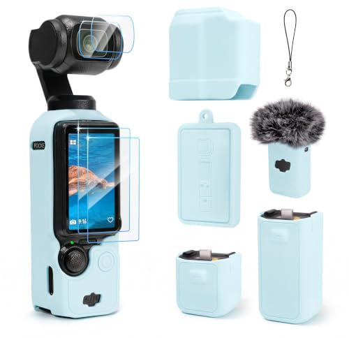 TYUANDOUER Étui de protection pour DJI Osmo Pocket 3 / Xtra Muse Camera, Housse de protection en silicone souple avec protection pour écran et microphone, légère, anti-rayures, Accessoires de