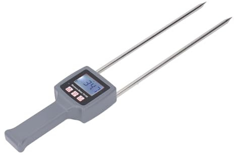 Medidor de Humedad de Heno Portátil de Alta Precisión, Pantalla Retroiluminada, Probador de Humedad de Heno para Hierba Forrajera de Paja de Cereales