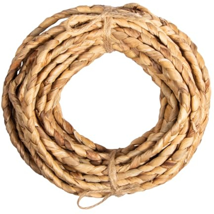 Rayher Wasserhyazinthen-Band, 3fach zum Zopf geflochten, Bündel 9,5 m, 1,2 cm breit, natur, Naturmaterial, zum Wickeln, Kleben, Nähen etc. geeignet, 41011000