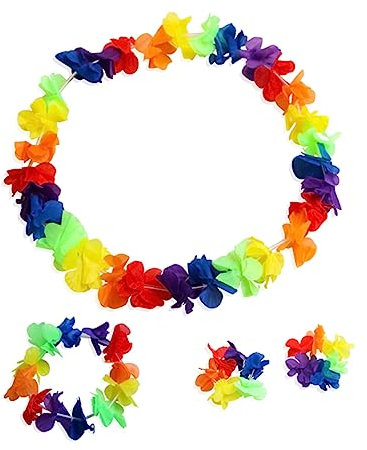 TOYANDONA 6sätze Hawaiianische Blumenkränze Set Mit Teilen Bunte Leis Für Luau-feiern Strandpartys Und Fotoshootings Komfortables Und Stilvolles Kostümzubehör