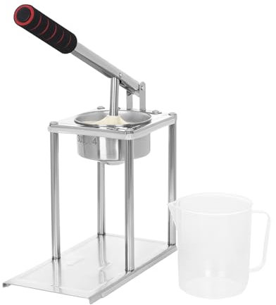 Presse-agrumes, manuel, en acier inoxydable (SUS304), professionnel, avec verre doseur de 500 ml, passoire plate et bec de remplissage extra large pour oranges, citrons, grenades, facile à nettoyer